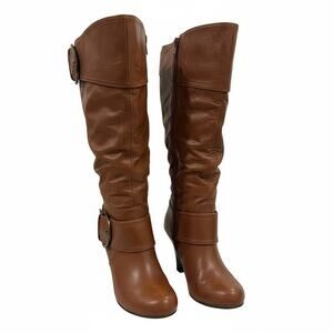 Pesaro Ivan Wide Calf Brown Knee High Boots Women Size 6 W